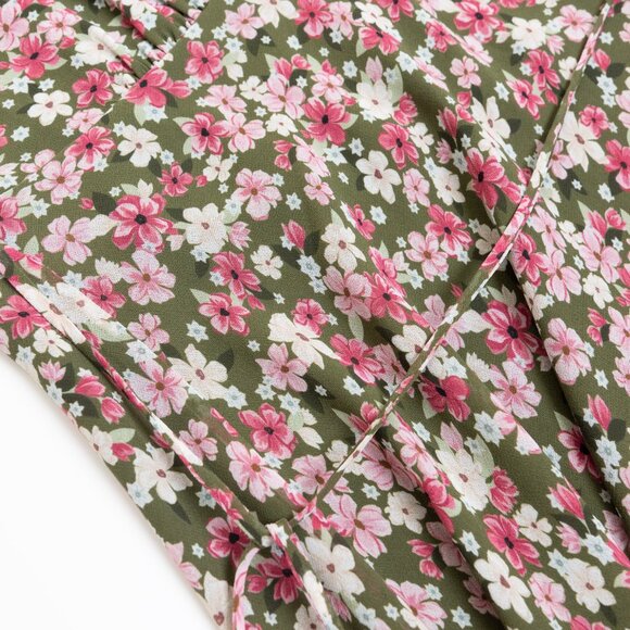 Aritzia Wilfred Terrace Dress Chiffon V Neck Dress Floral XS *Altered - Picture 7 of 13